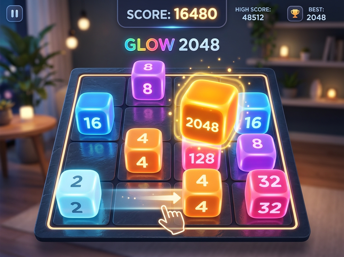 2048 puzzle game on OnlineTimePassGames for fun and brain challenge