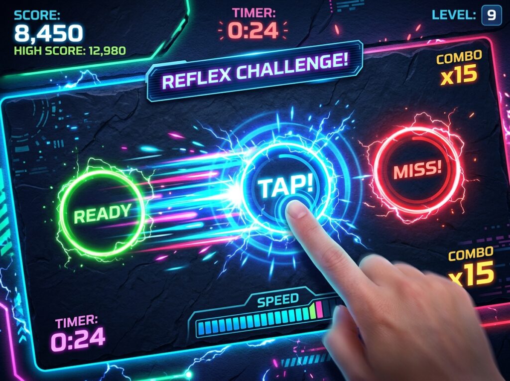 Tap Reflex game on OnlineTimePassGames for testing reaction speed